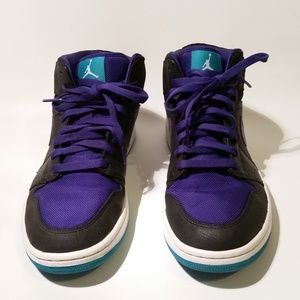 Nike Air Jordan 1 Mid Black Grape-Ice New-Emerald